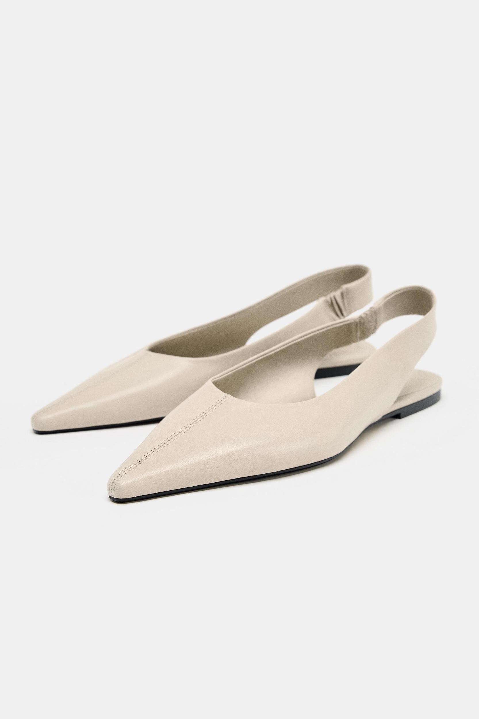 LEATHER SLINGBACK BALLET FLATS Product Image