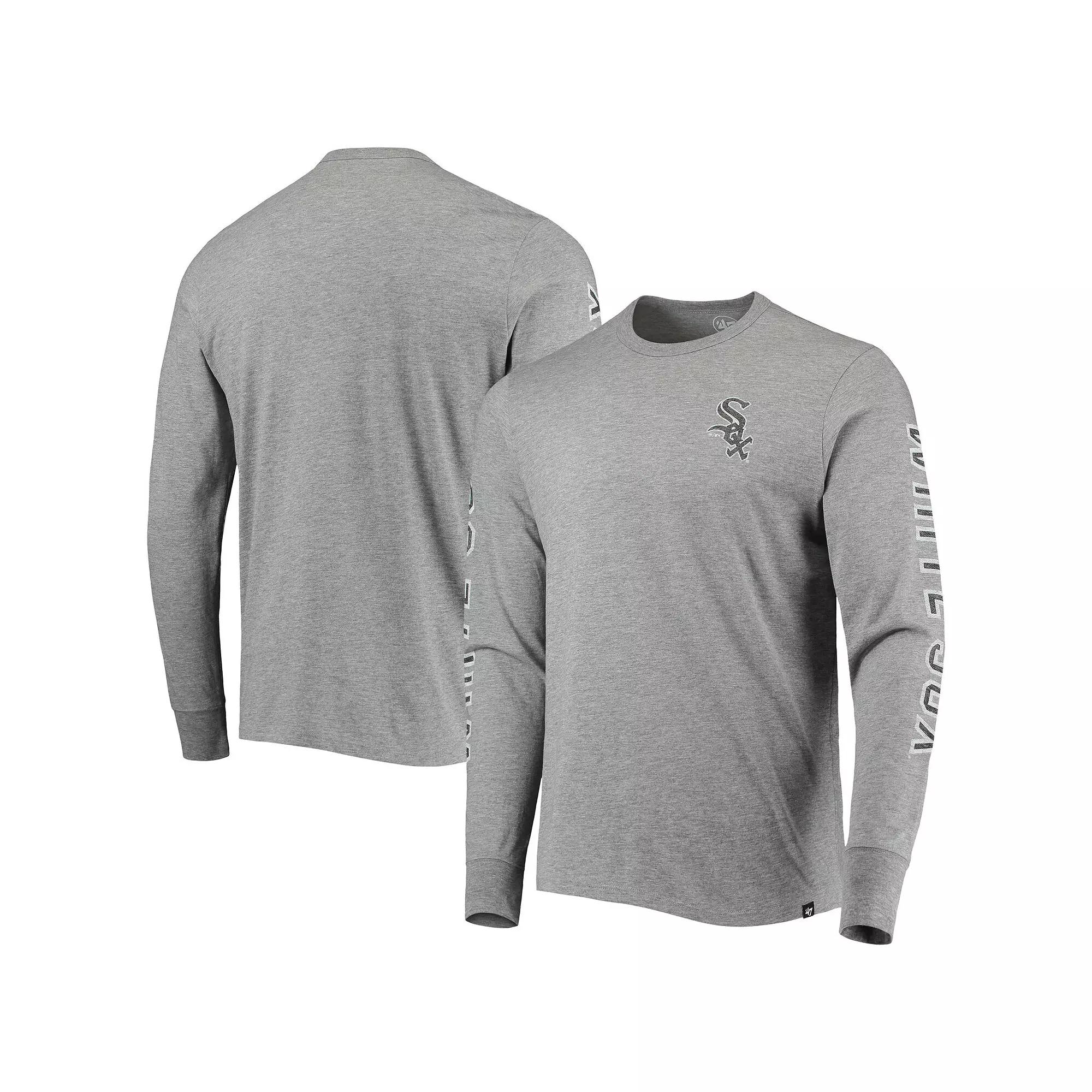 Men's '47 Heathered Gray Chicago White Sox Team Long Sleeve T-Shirt,  Product Image