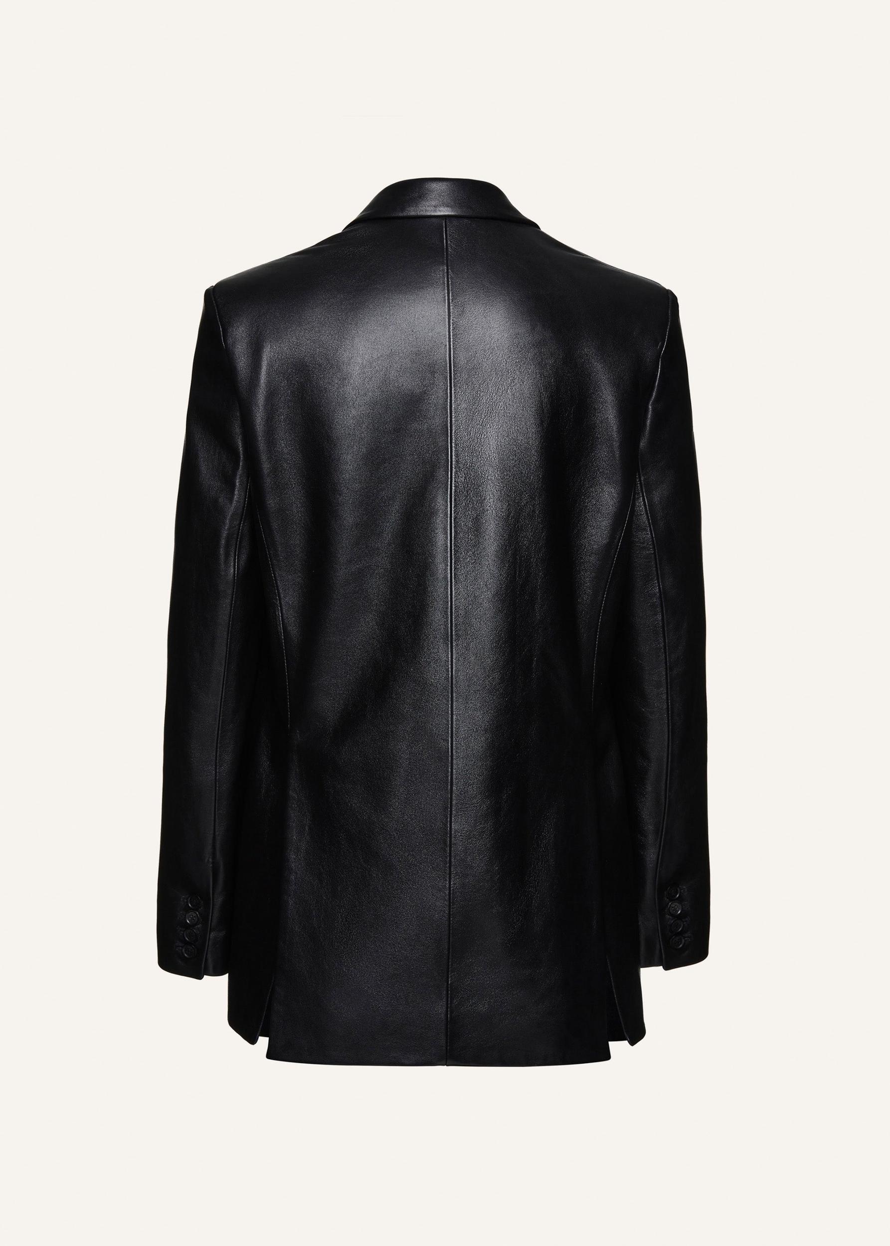 Oversized leather blazer in black Product Image