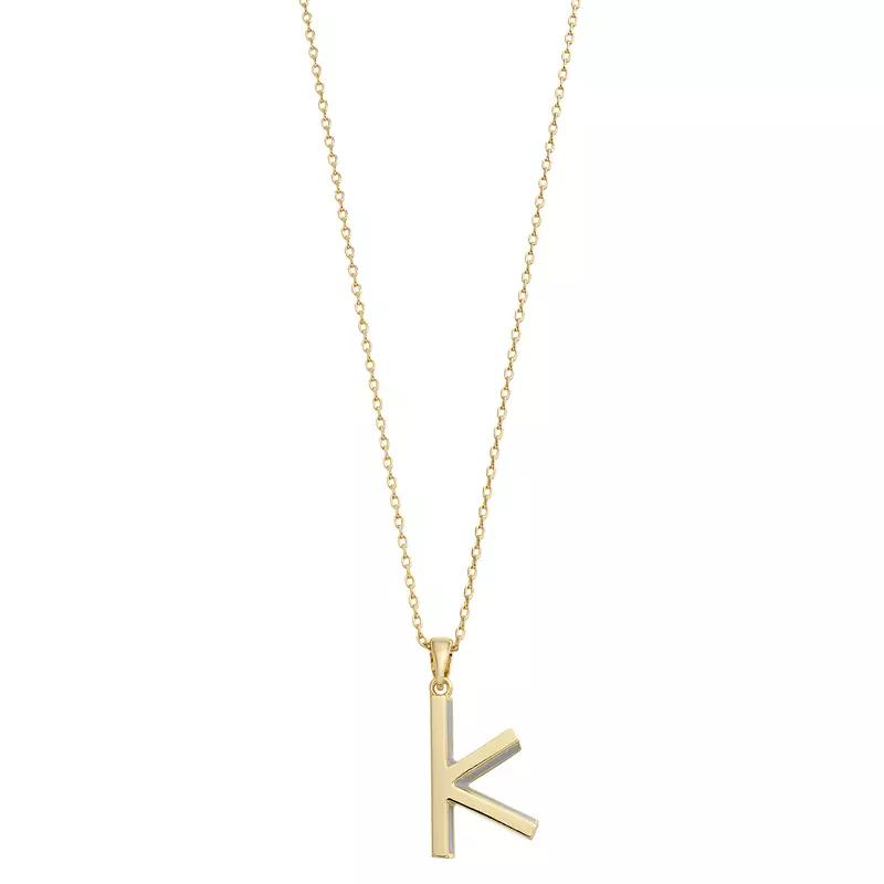 City Luxe Gold Tone Initial Charm Pendant Necklace, Womens Gold Tone K Product Image