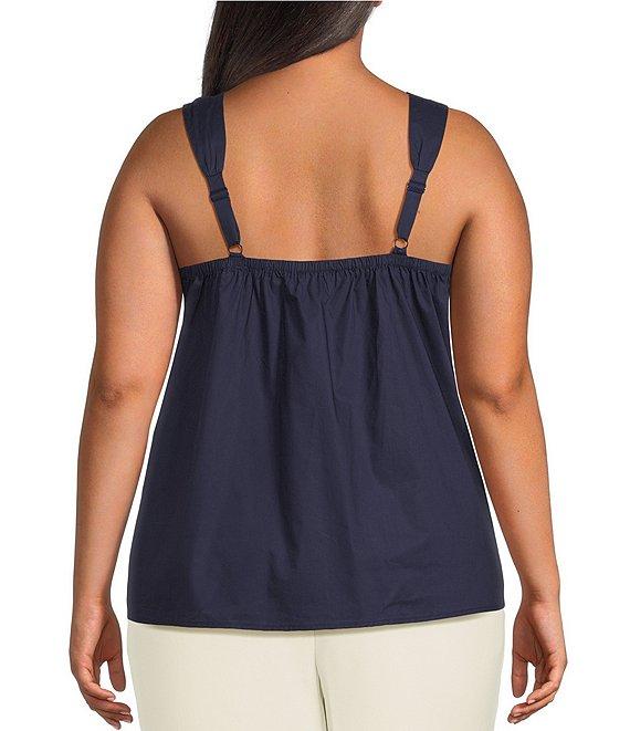 Skies Are Blue Plus Size Petal Detail Ruched Tank Product Image