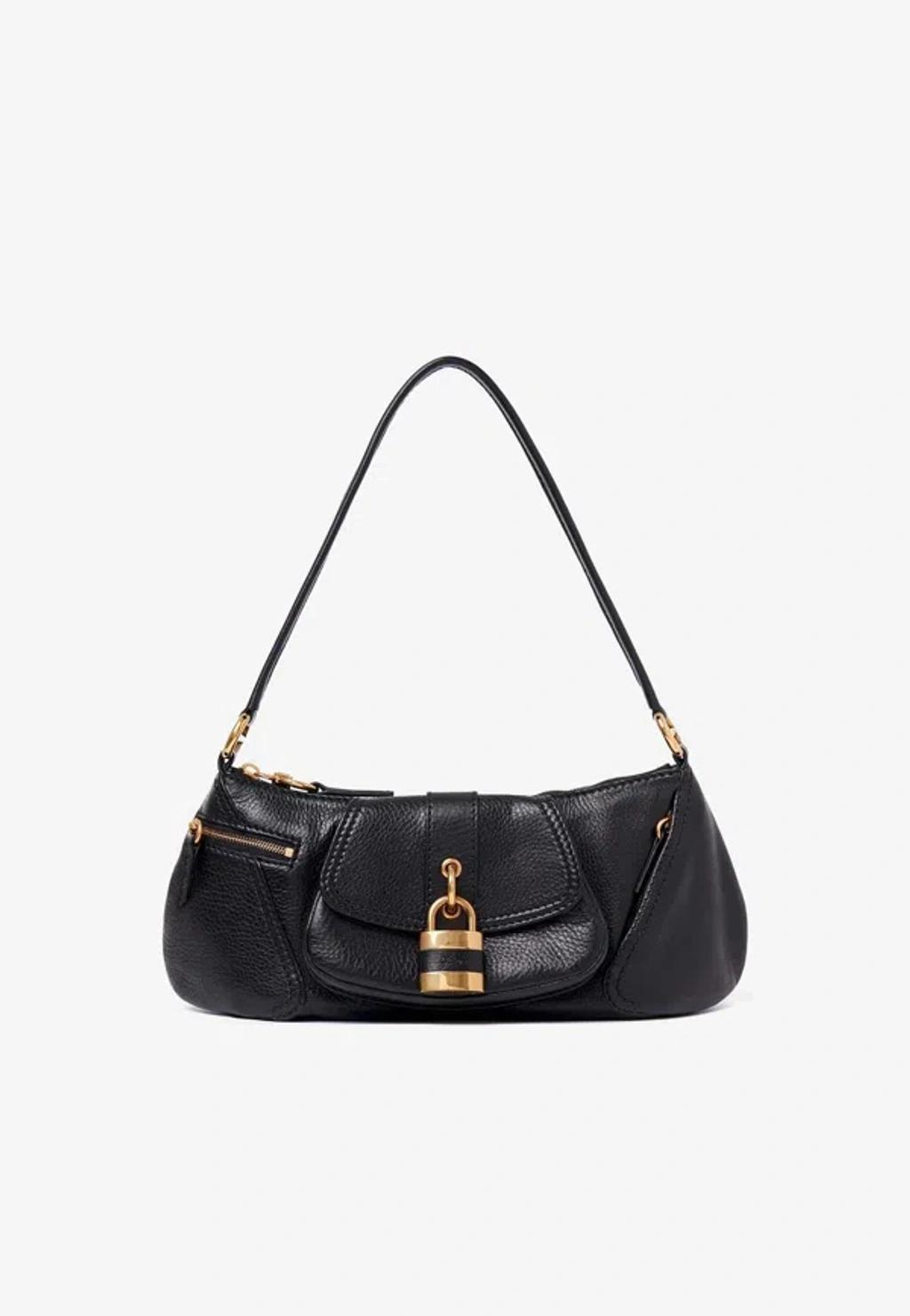 CHLOÉ The 99 Embellished Textured-leather Shoulder Bag In Black Product Image