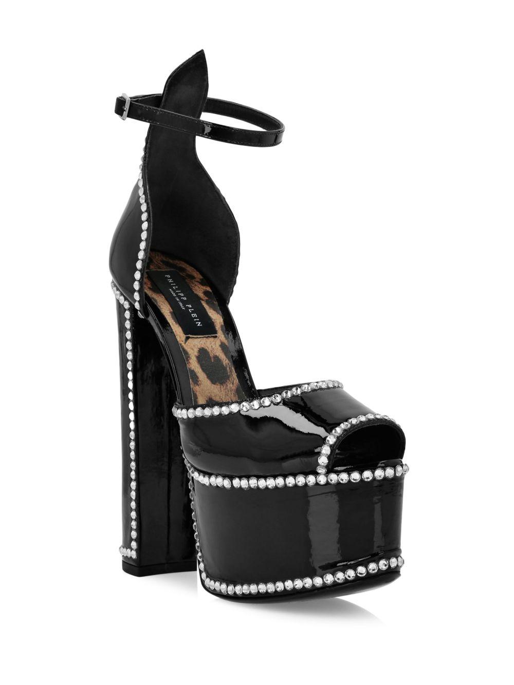 crystal-embellished heeled platform sandals Product Image