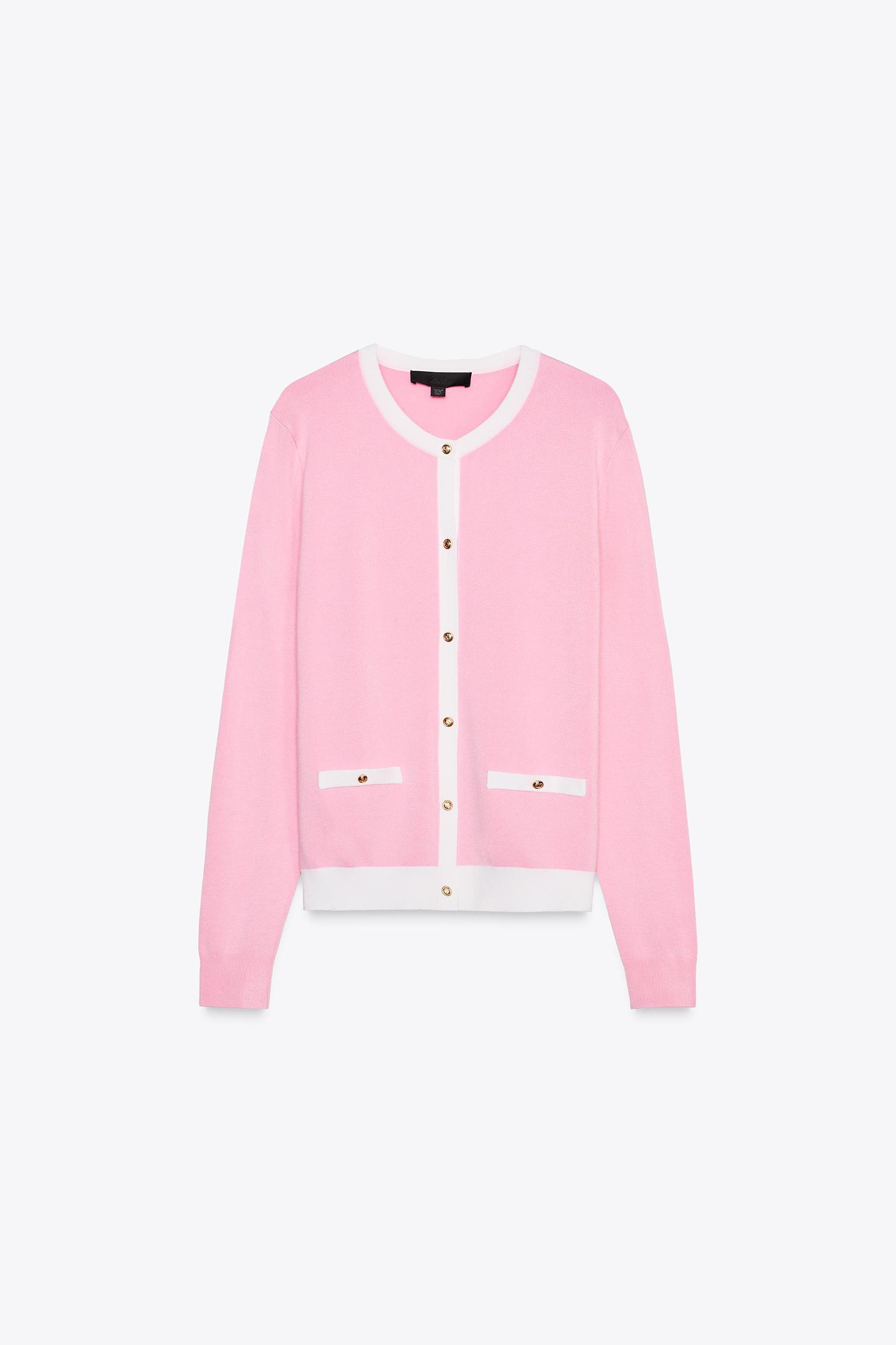 CONTRAST TRIM KNIT JACKET Product Image