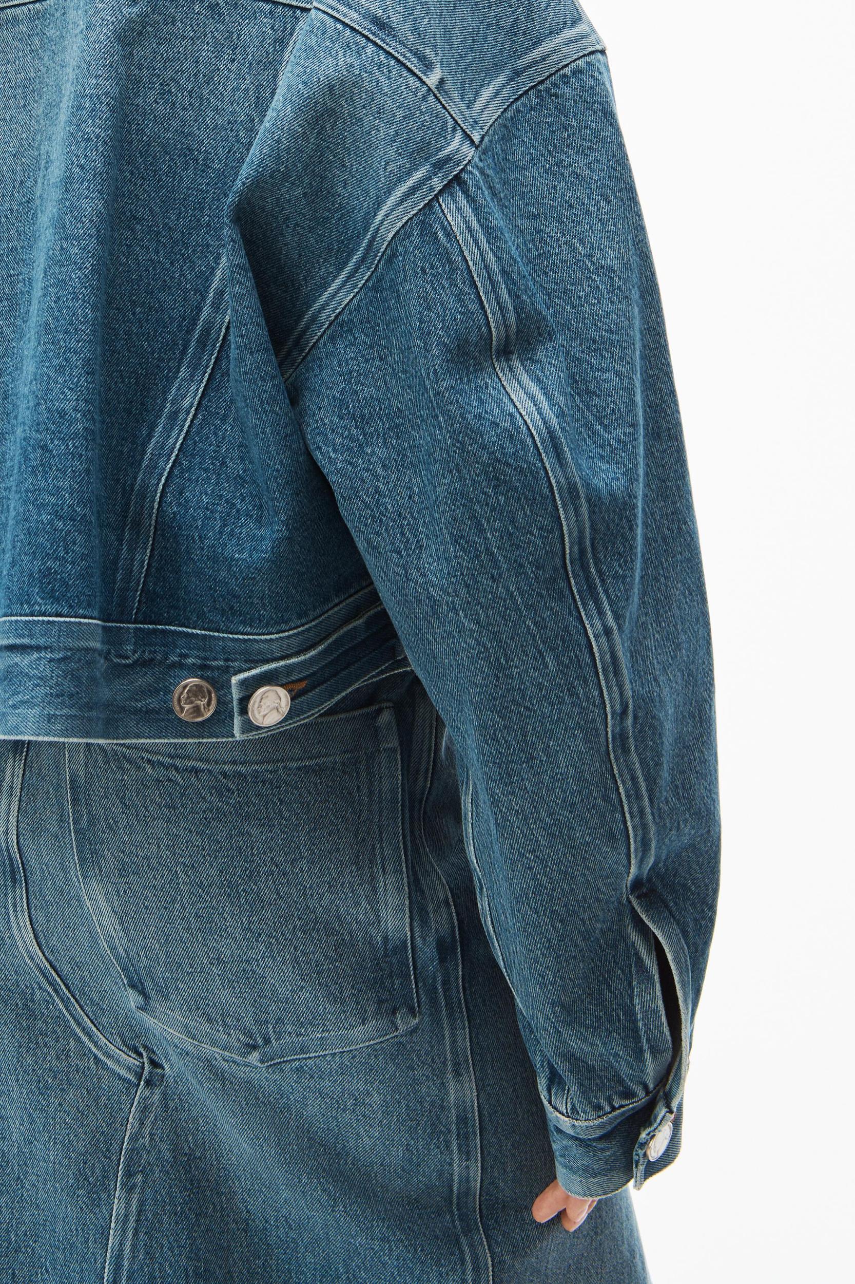Bonded Rounded Trucker Jacket In Cotton Denim Product Image