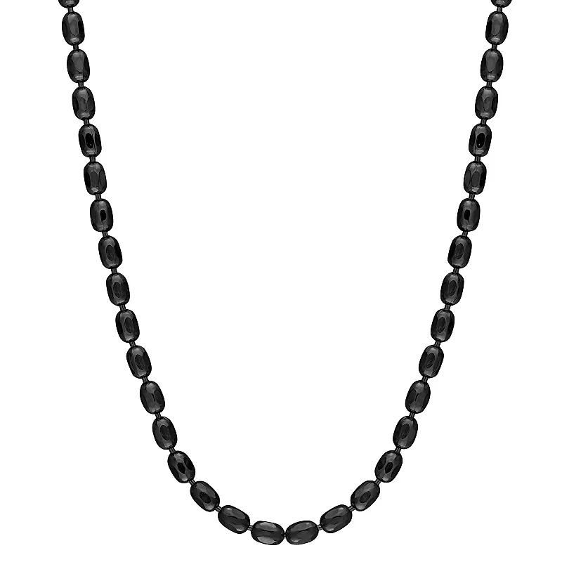 Stella Grace Black Plated Silver Ball Chain Necklace, Women's,  Product Image