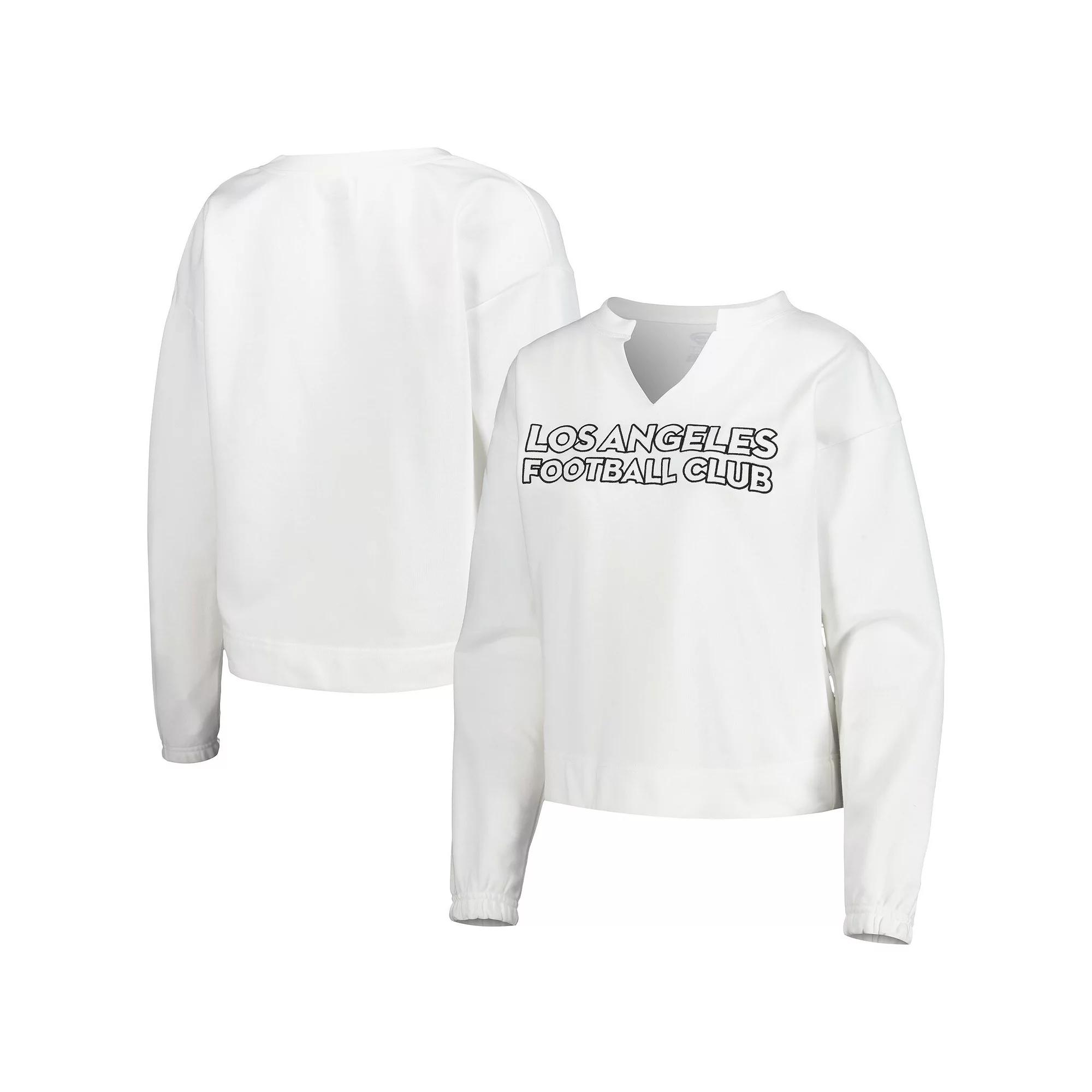 Women's Concepts Sport White LAFC Sunray Notch Neck Long Sleeve T-Shirt,  Product Image