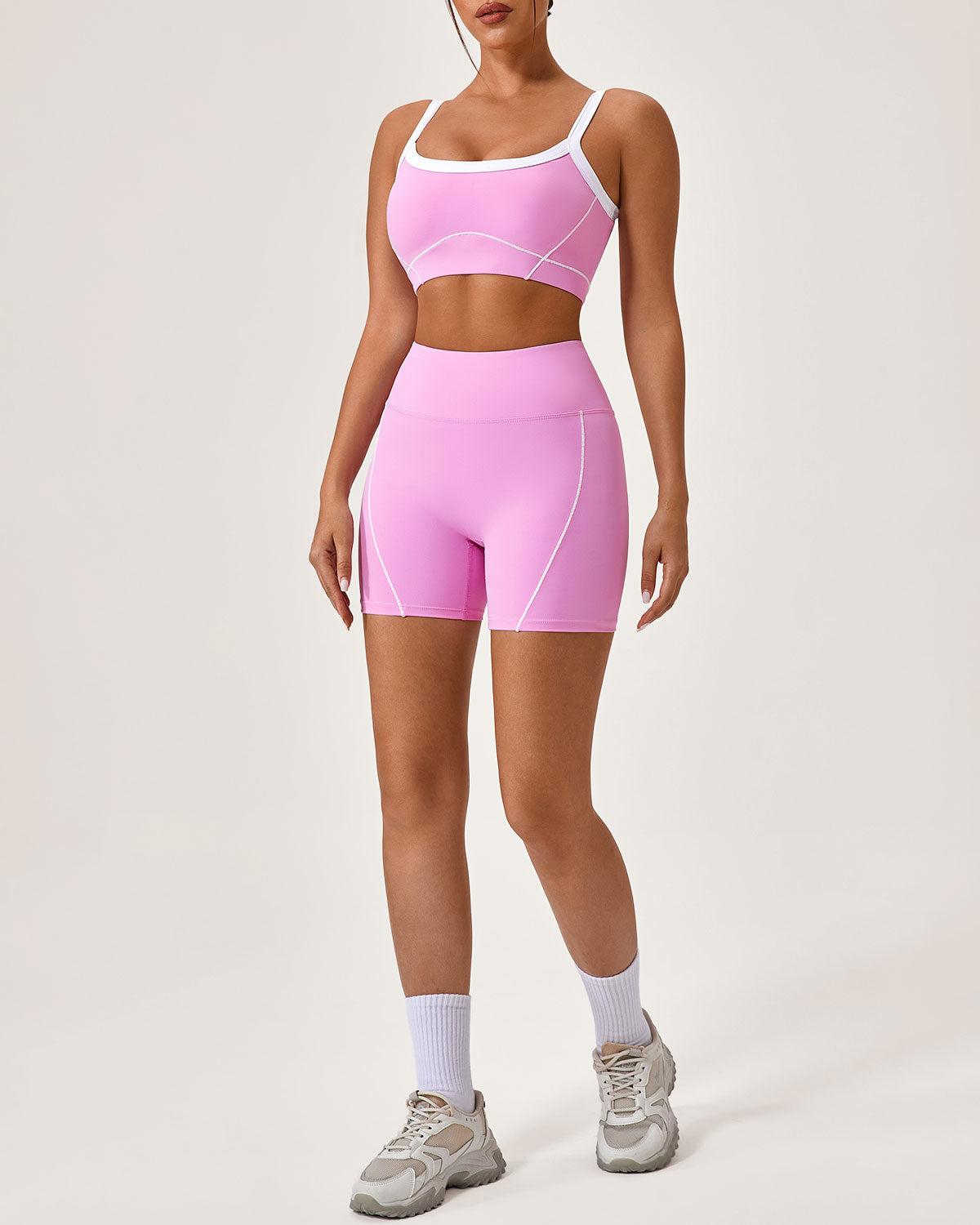 Pink Contrast Yoga Tank Top Product Image