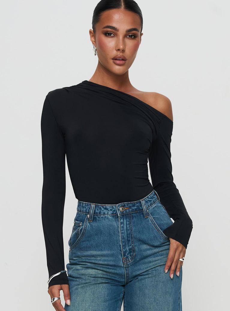 Antilles One Shoulder Bodysuit Black Product Image