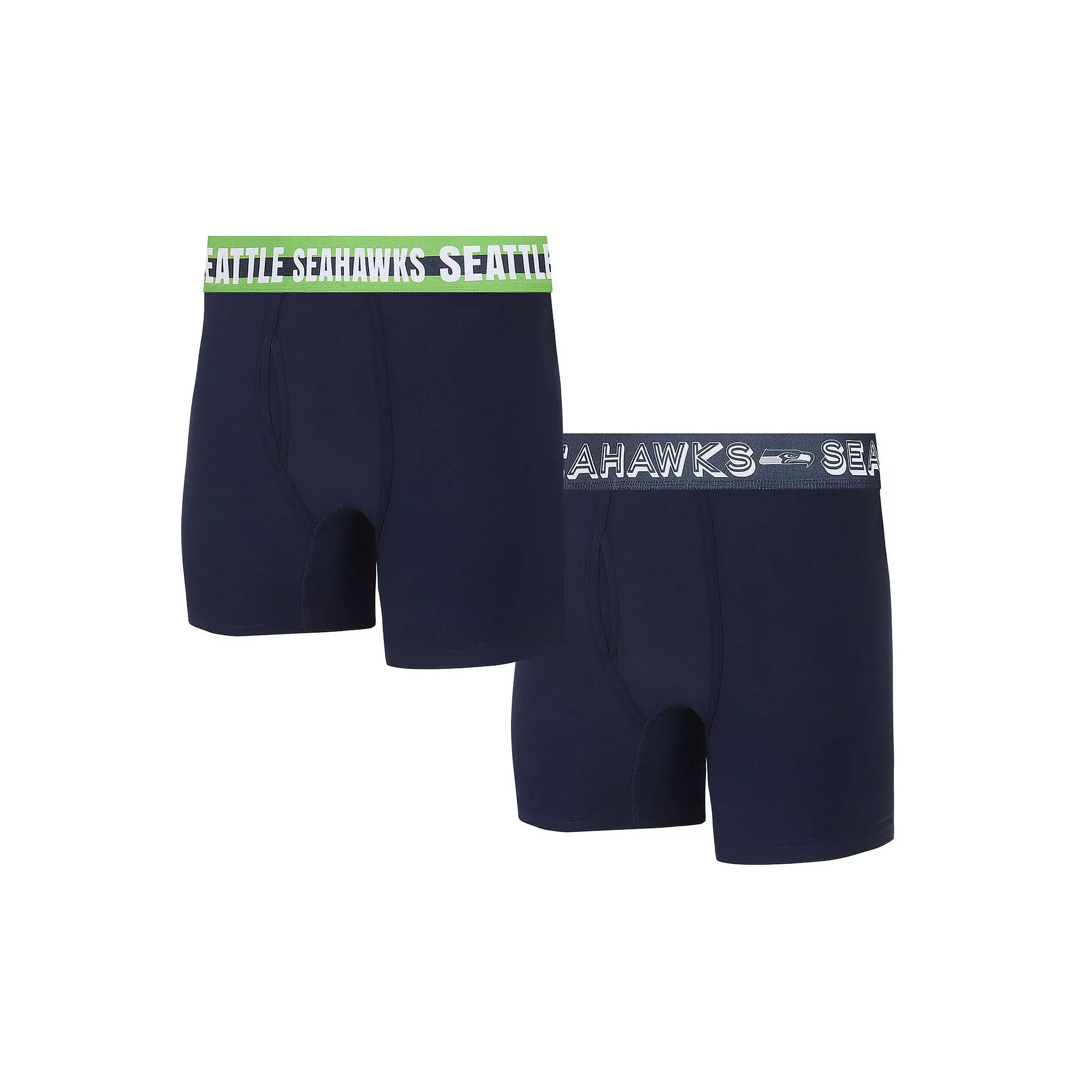 Men's Concepts Sport Seattle Seahawks Gauge Knit Boxer Brief Two-Pack,  Product Image