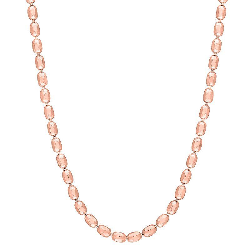 Stella Grace Sterling Silver Oval Ball Chain Necklace, Women's, Size: 16", 18k Pink Plated Product Image