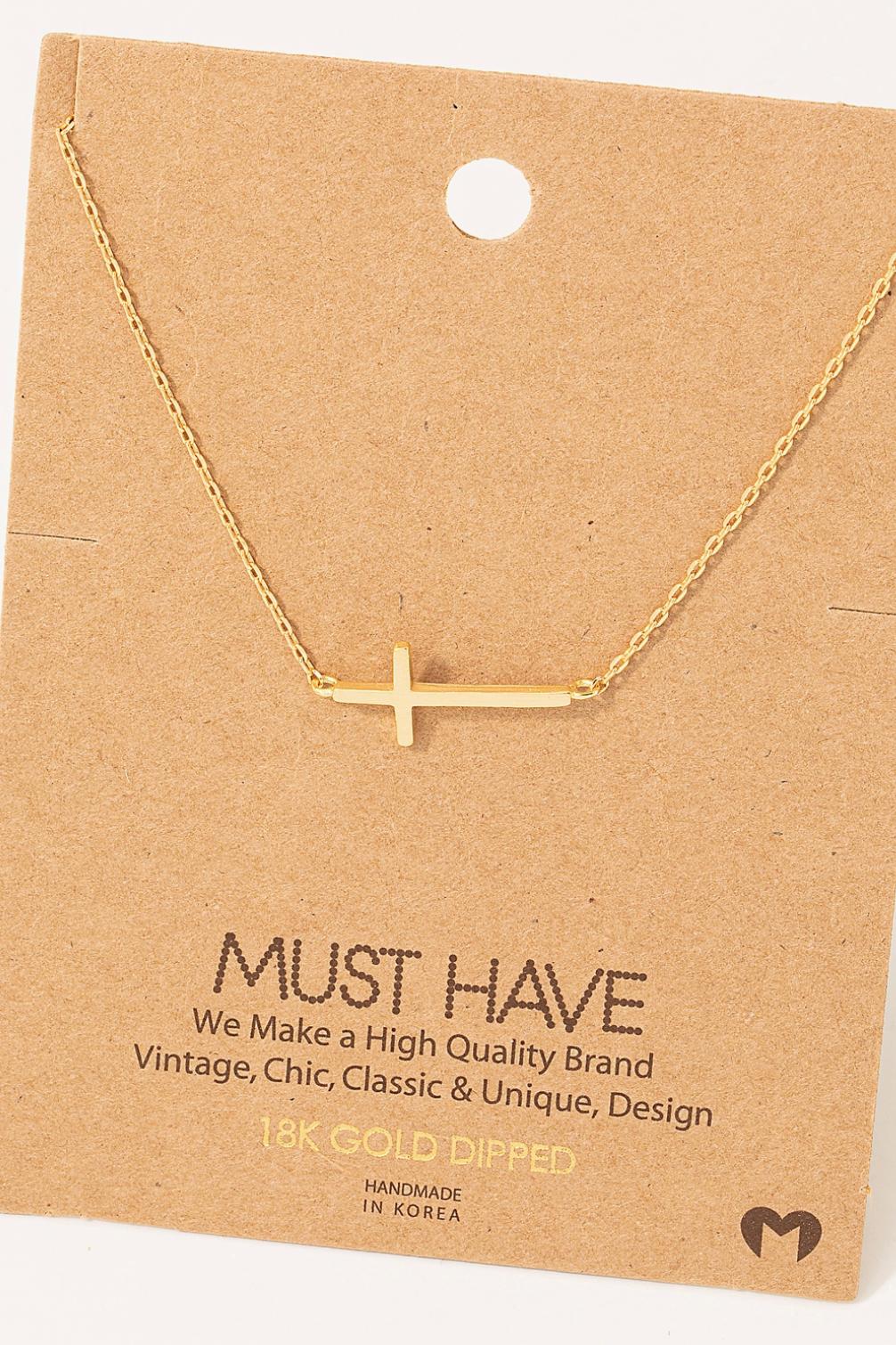 Cross Sideways Neckalce Product Image