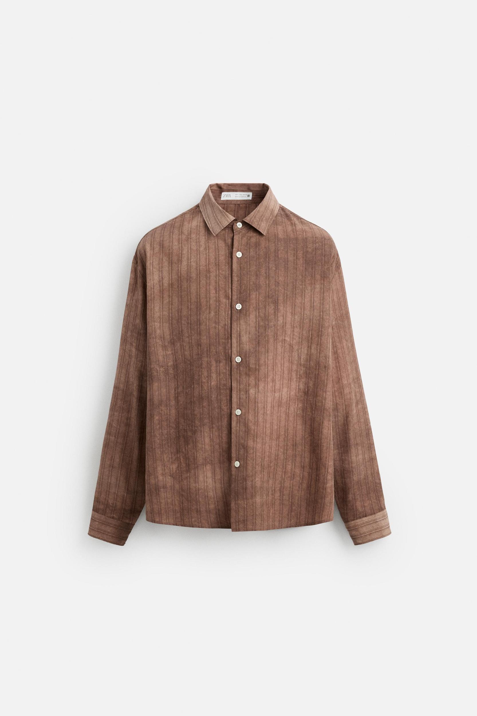 WASHED EFFECT STRIPED SHIRT Product Image