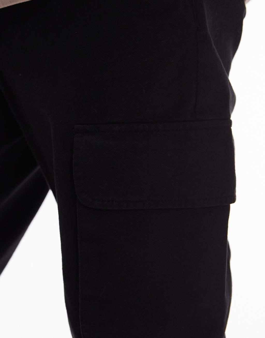 Topman skinny cargo pants in black Product Image