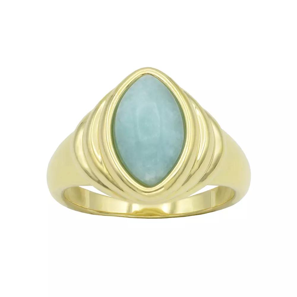 City Luxe Gold Tone Amazonite Marquise Ring, Women's, Size: 8 Product Image