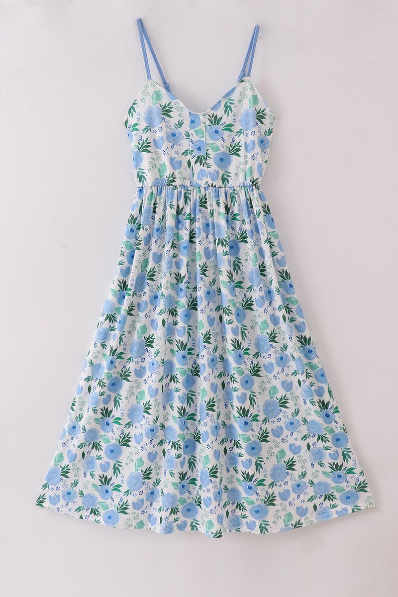 Bow applique print mom&me dress Product Image