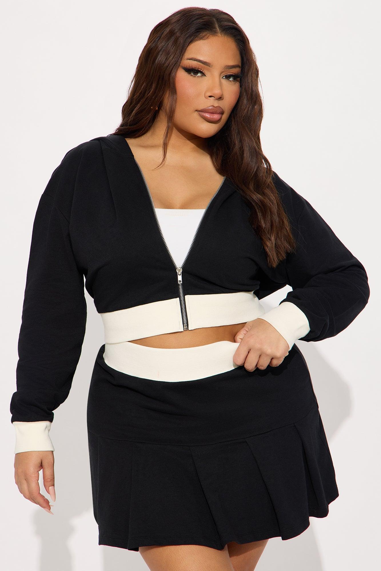 Adriana Skirt Set - Black/White Product Image