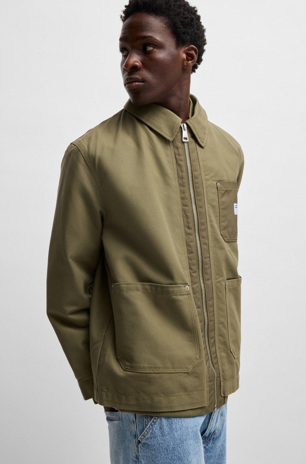 Relaxed-fit padded jacket in cotton with ribbed trims Product Image