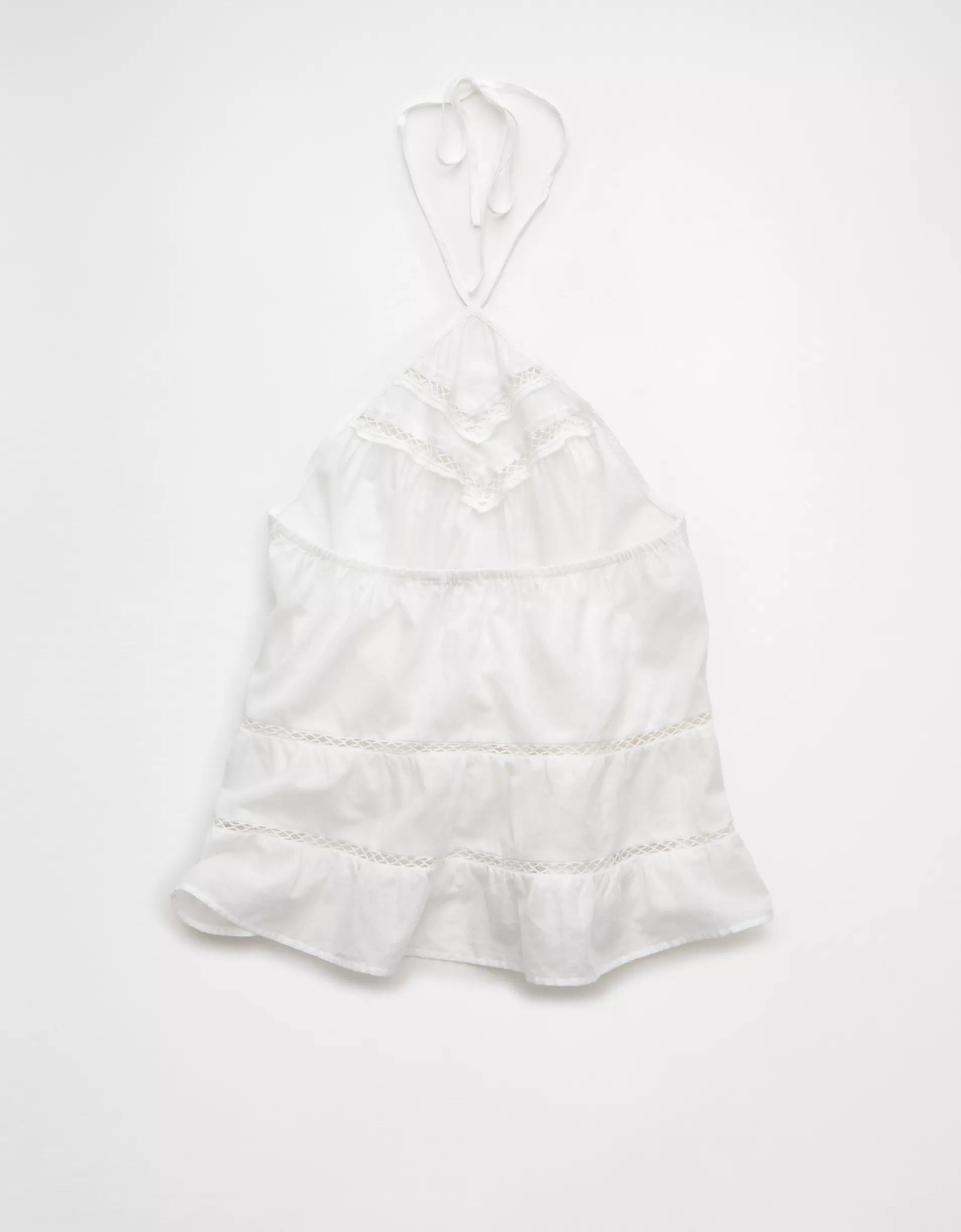 AE Y-Neck Lacy Halter Top Product Image