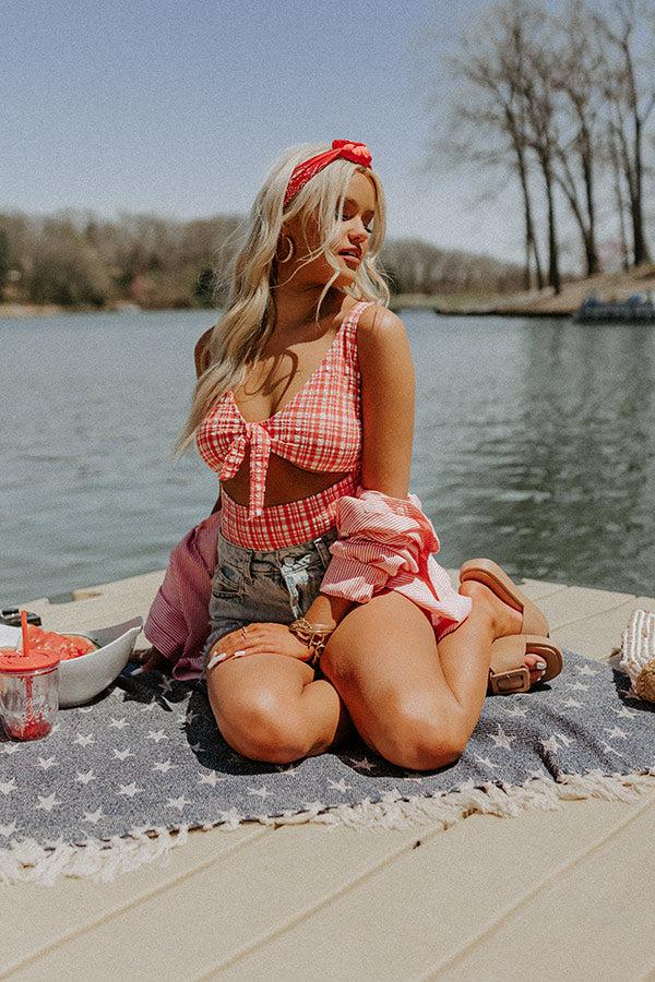 Lake Days Seersucker One Piece Swimsuit Product Image