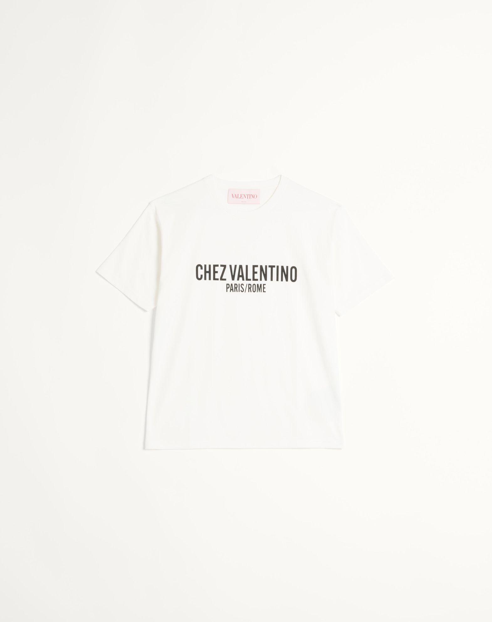 Cotton T-Shirt With Chez Valentino Print Product Image