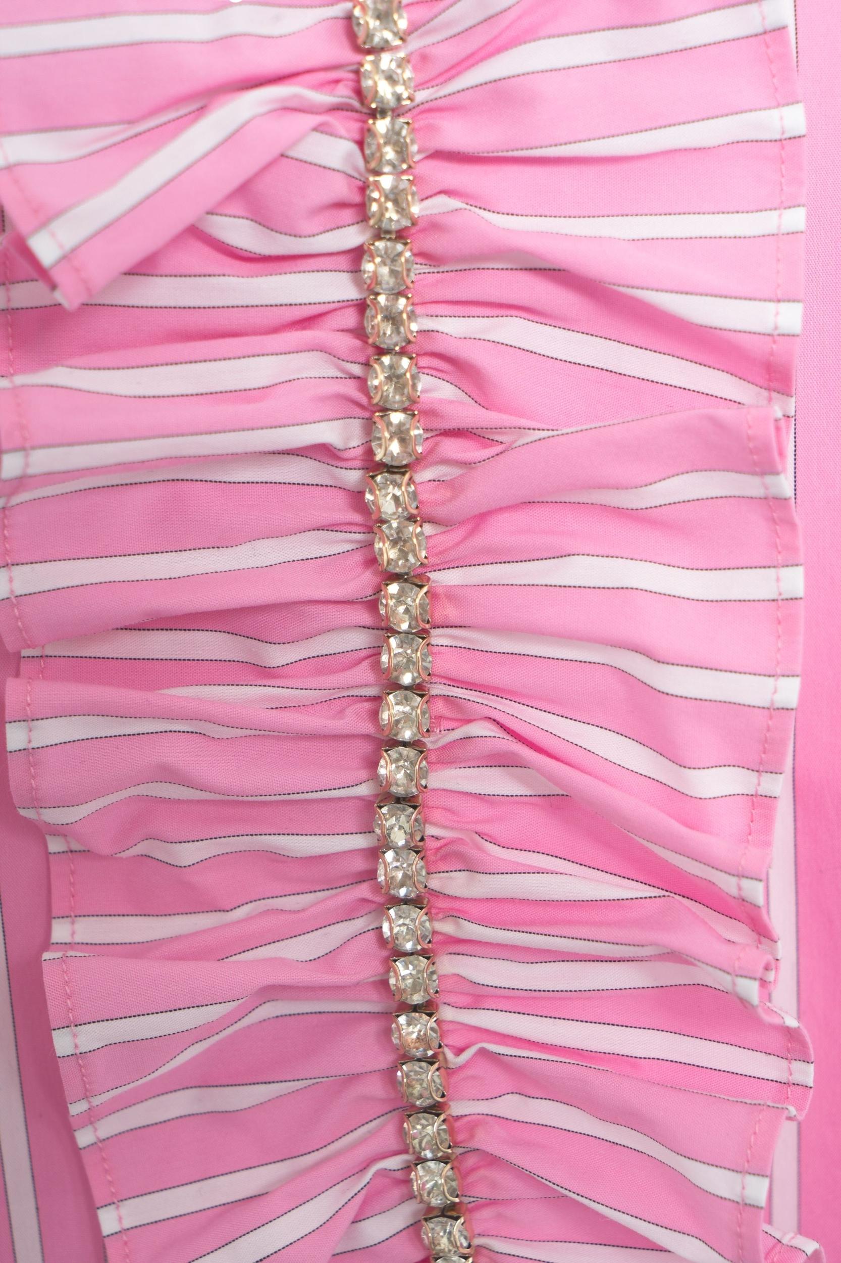 Striped blouse with rhinestones Product Image