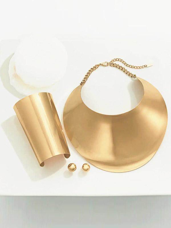 Geometric Necklaces Accessories + Earrings Accessories + Bracelet Accessories Three Pieces Set Product Image