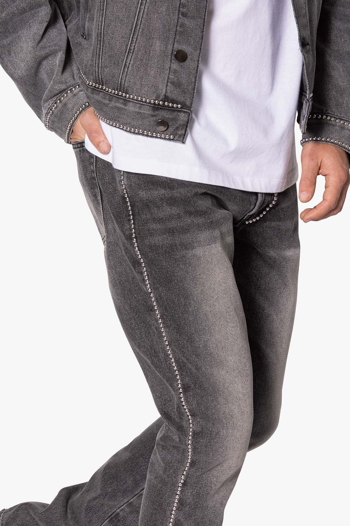 B661 Flat Studded Flare Denim - Vintage Black Product Image