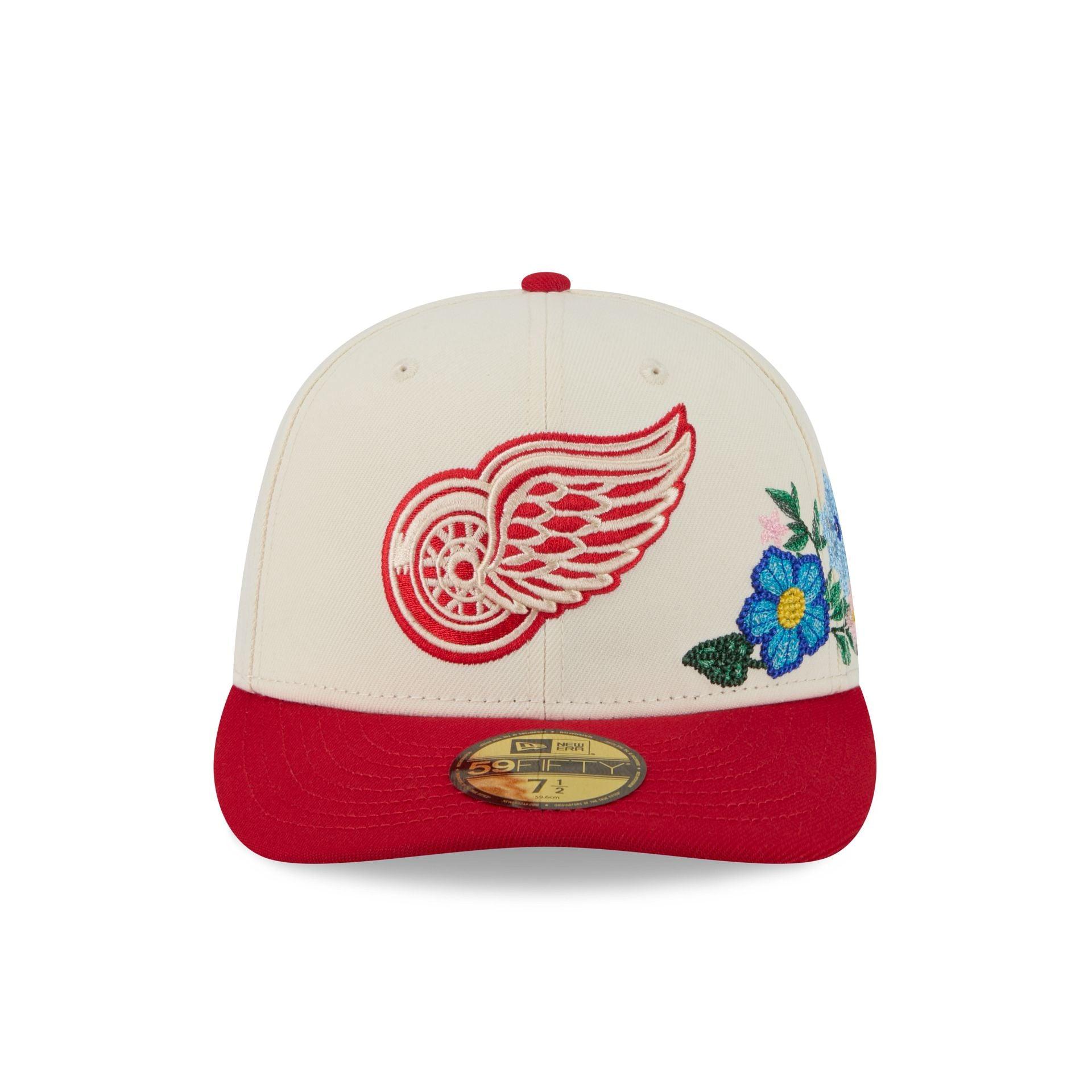 Detroit Red Wings Tonal Florals White 59FIFTY Fitted Hat Male Product Image