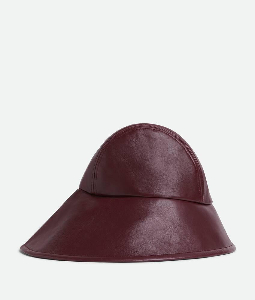 Men's Leather Hat in Aubergine Product Image