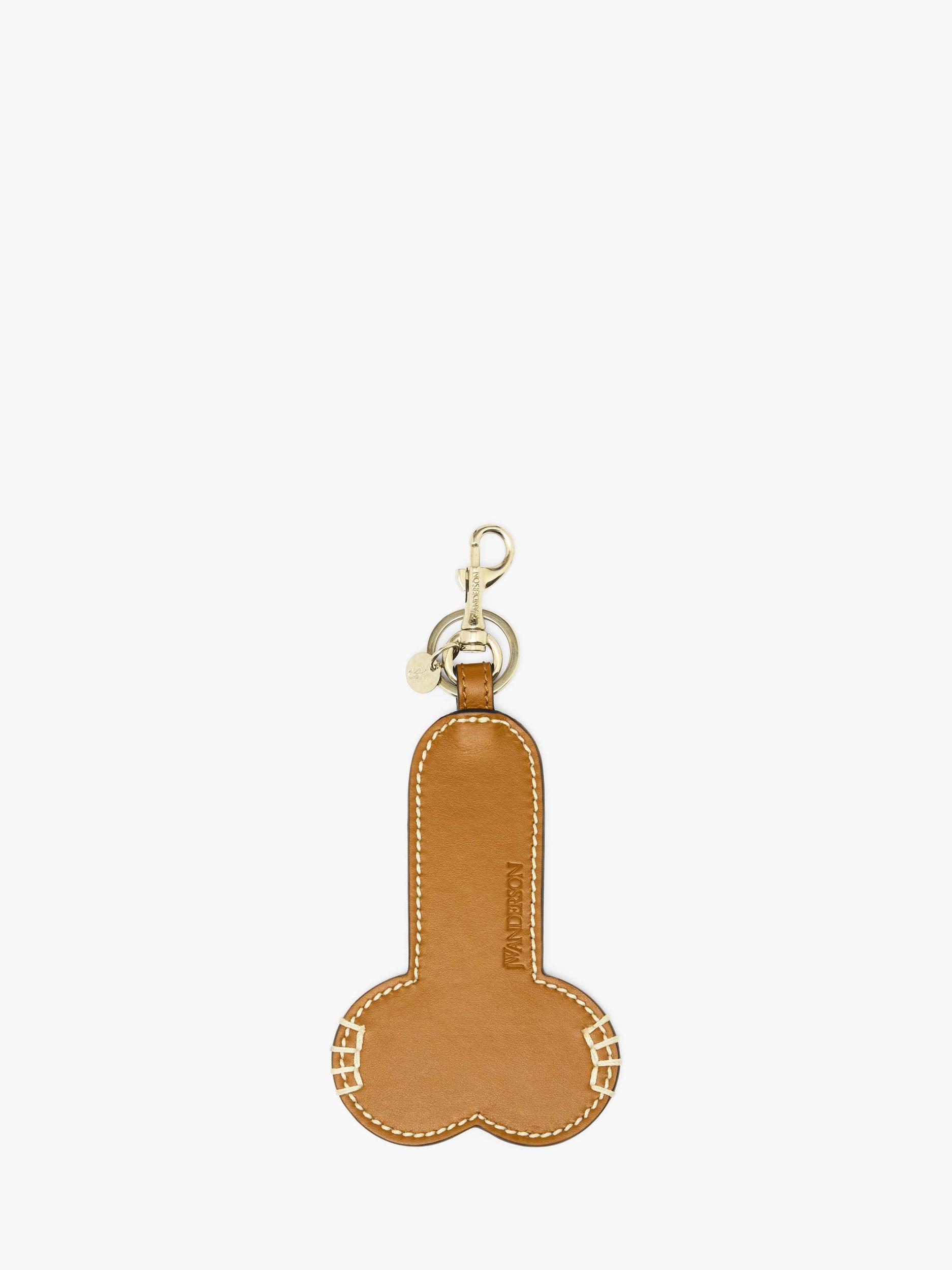 CONTRAST TOPSTITCH LEATHER PENIS KEYRING Product Image