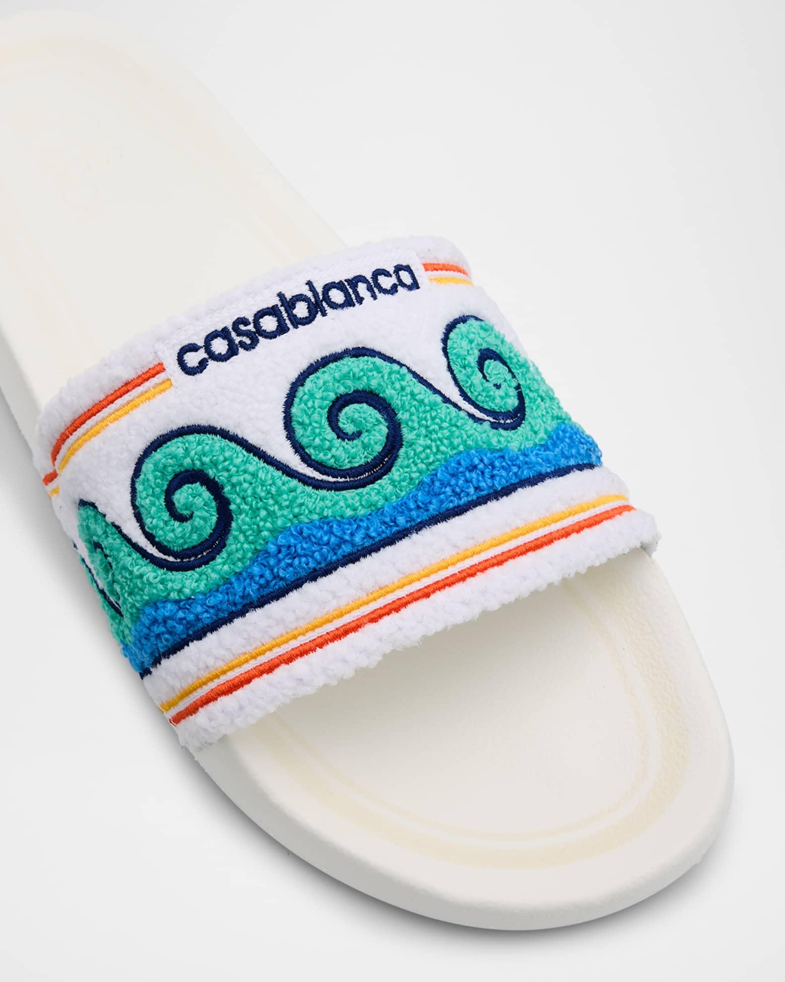 Men's Embroidered Terry Slide Sandals Product Image