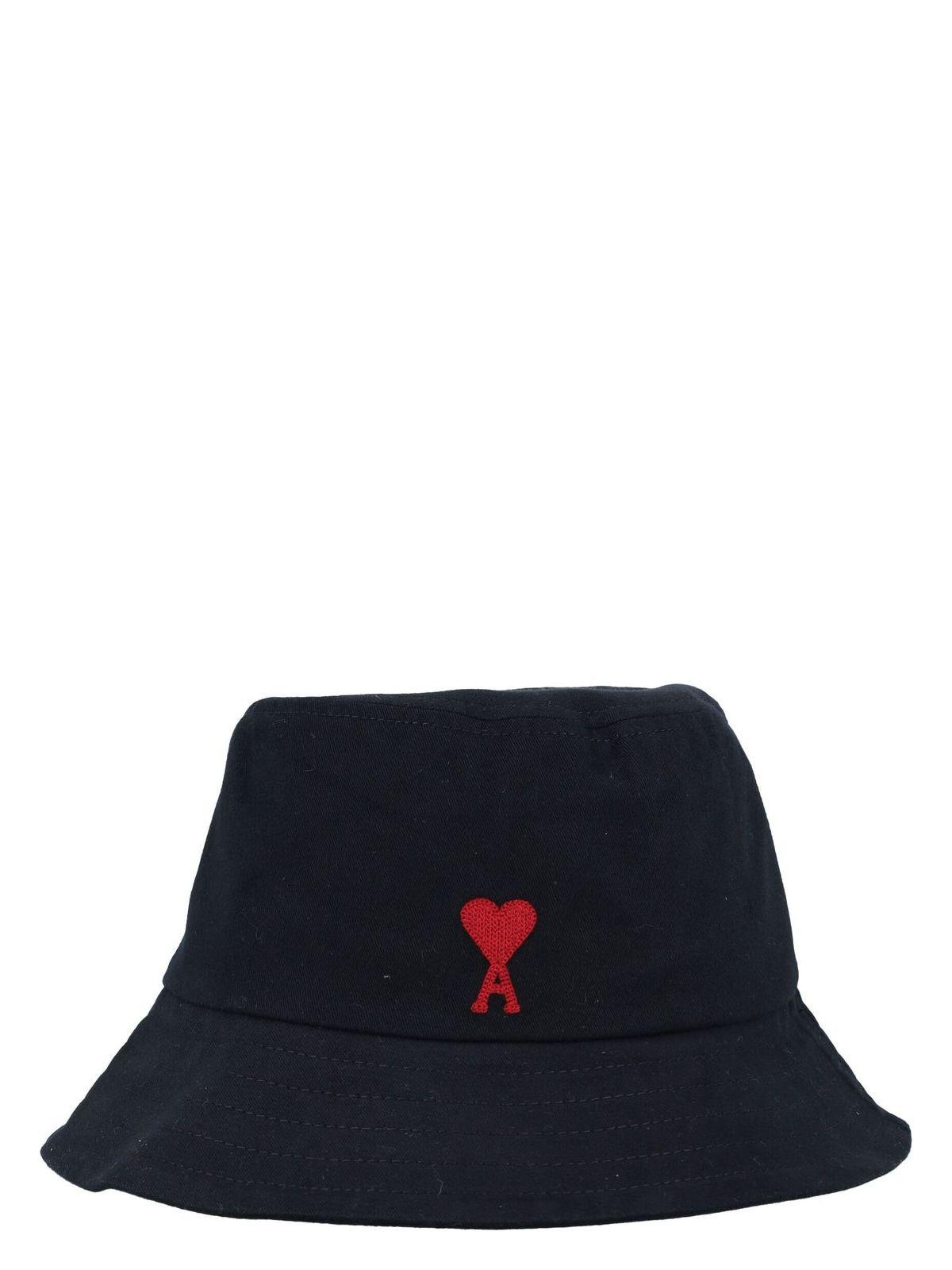 AMI ALEXANDRE MATTIUSSI Ami Paris Ami Paris De Coeur Cotton Bucket Hat In Black Product Image