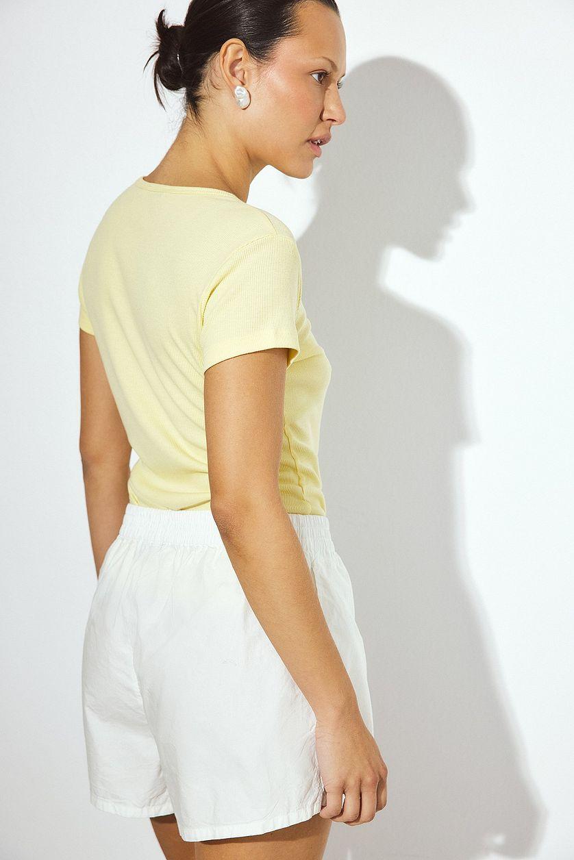 Elastic Waist Cotton Shorts Product Image