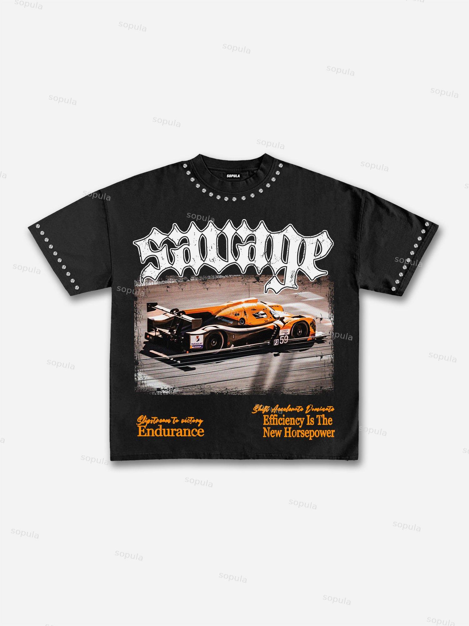 Savage Speed Racing Graphic Cotton T-shirt Product Image
