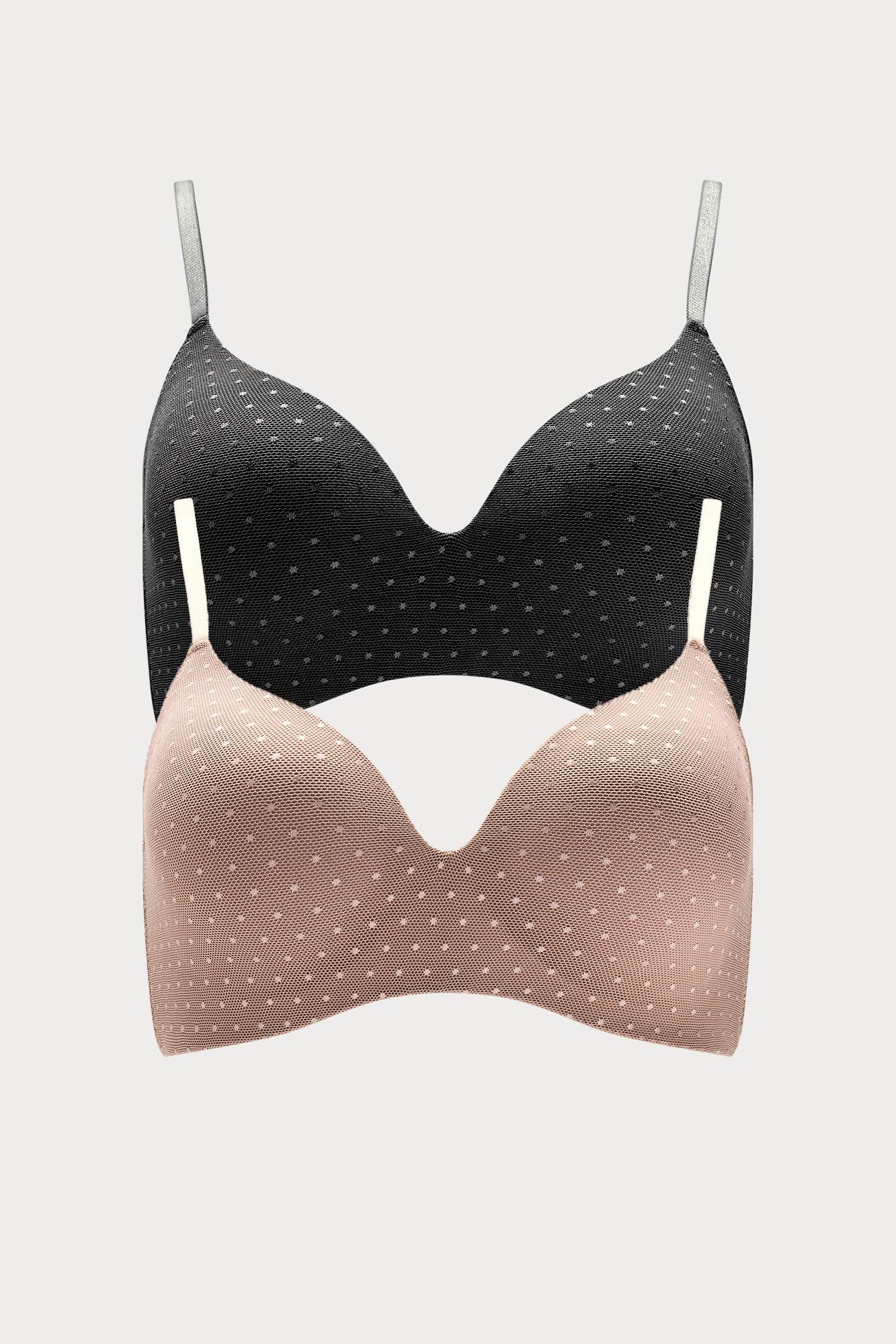 All Together Now 2 Pack Wireless Molded Bras - Taupe/combo Female Product Image