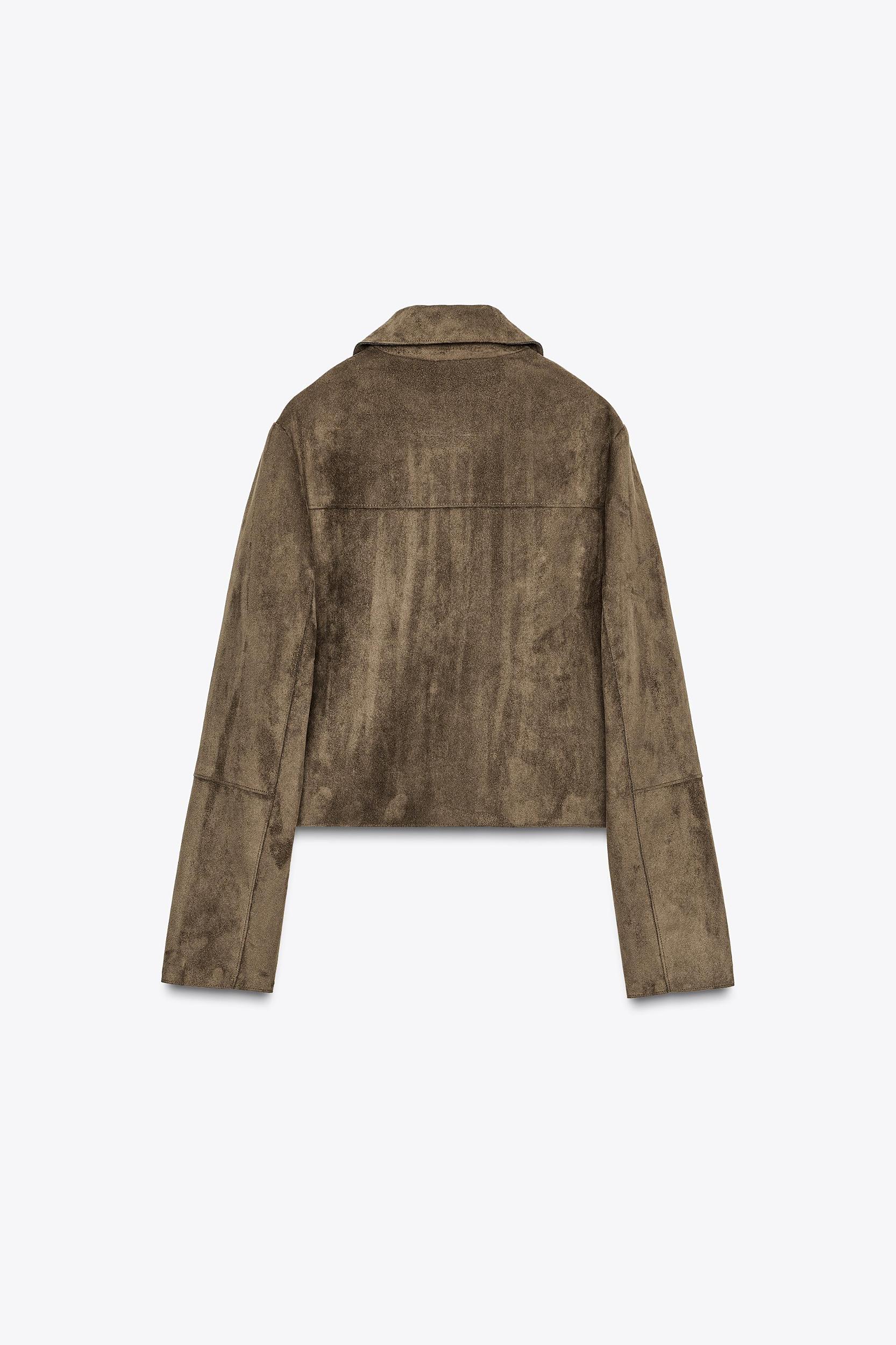 FAUX SUEDE CROPPED JACKET Product Image