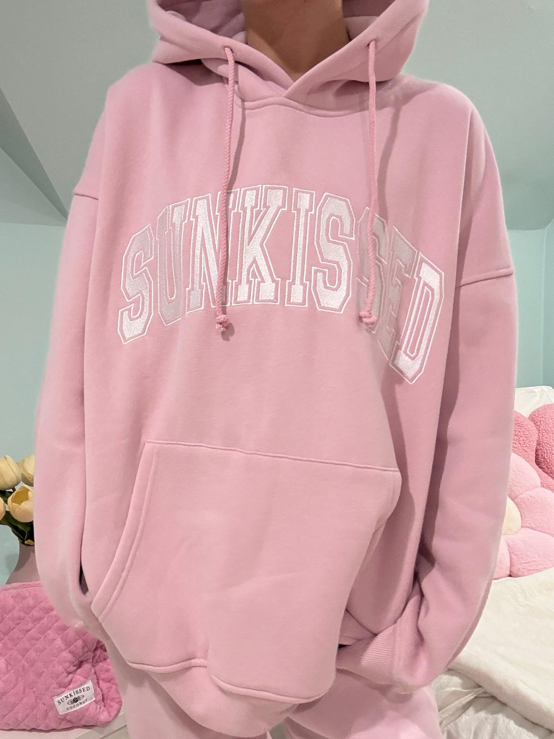 Mauve Mist Varsity Embroider Hoodie Product Image
