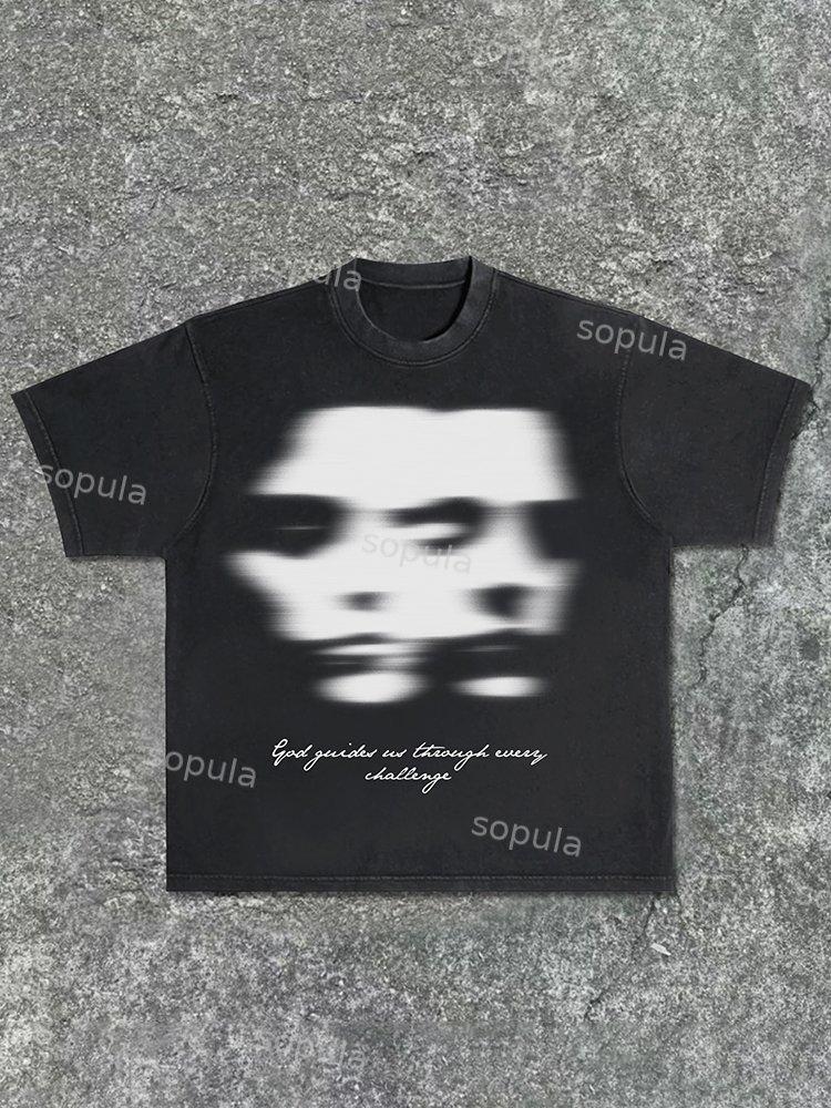 Vintage Thinking Graphics Acid Washed T-Shirt Product Image