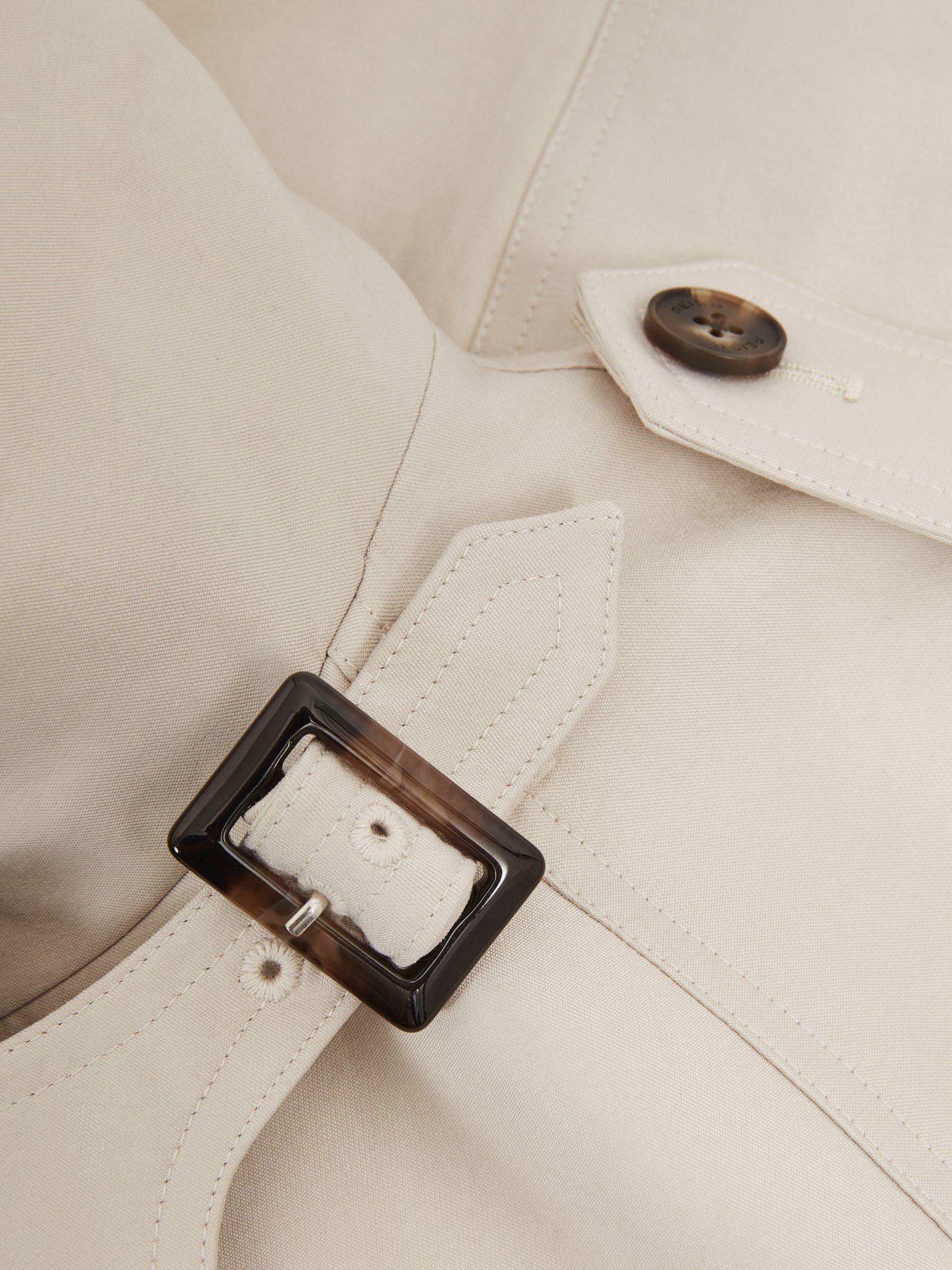 Short Trench Coat With Cotton in Neutral Product Image