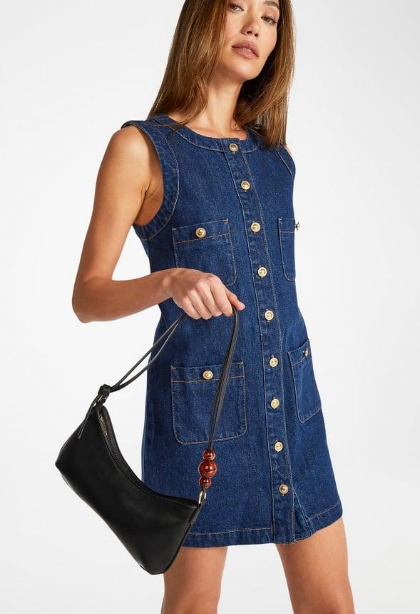 Sculptural Shoulder Bag With Beads Product Image