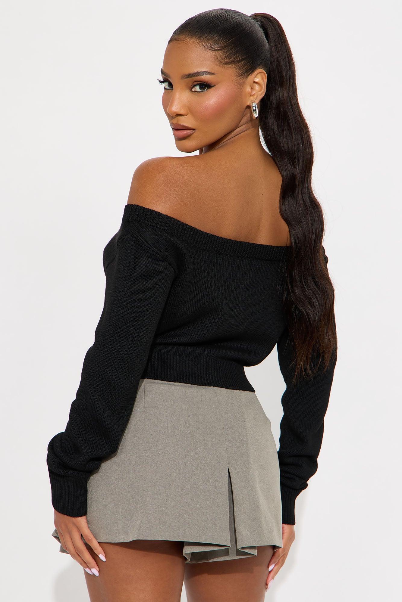 All I've Got Boat Neck Cardigan - Black Female Product Image