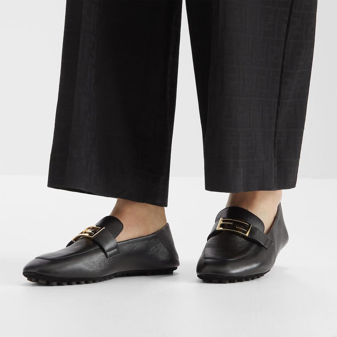 BaguetteBlack leather loafers Product Image