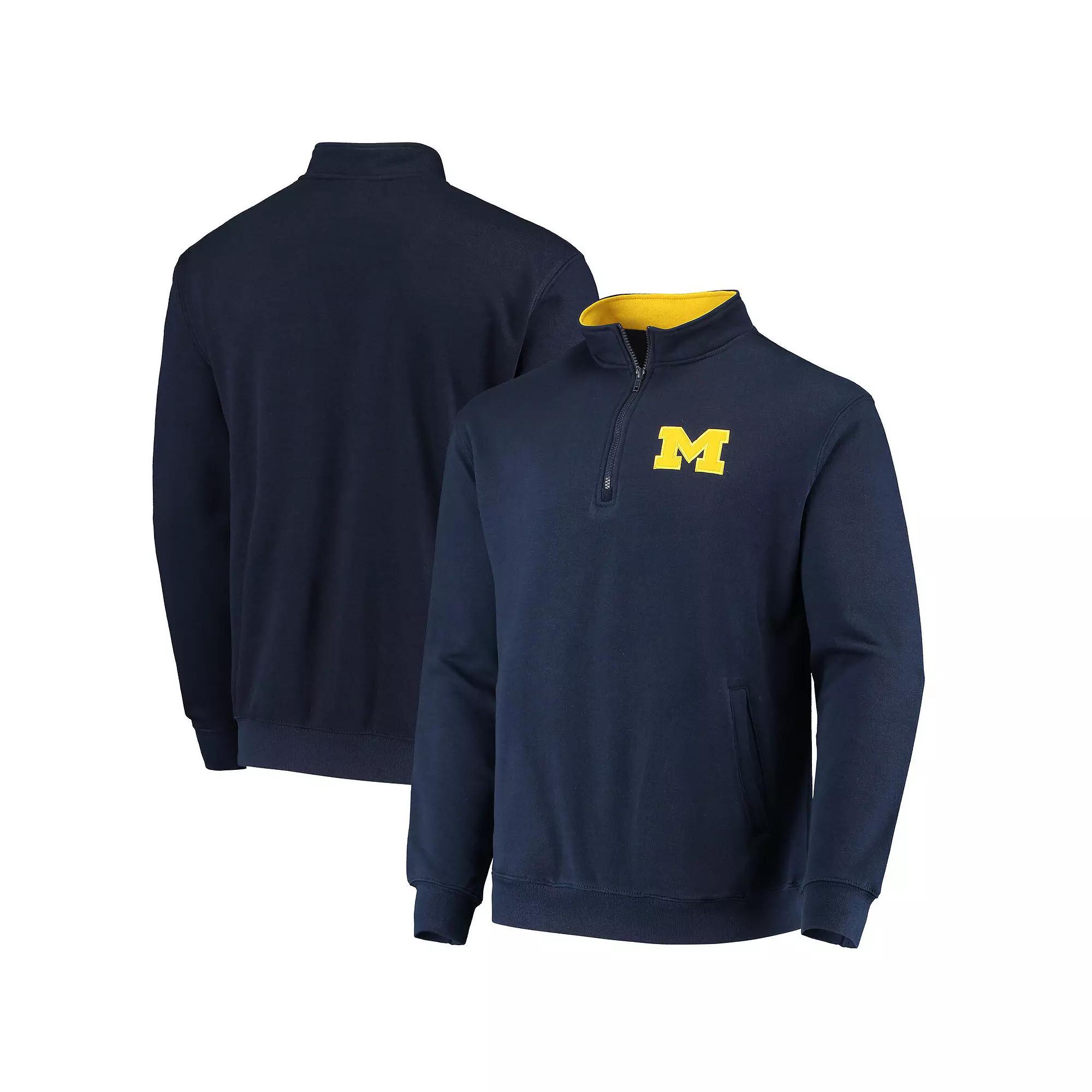 Men's Colosseum Navy Michigan Wolverines Tortugas Logo Quarter-Zip Jacket,  Product Image