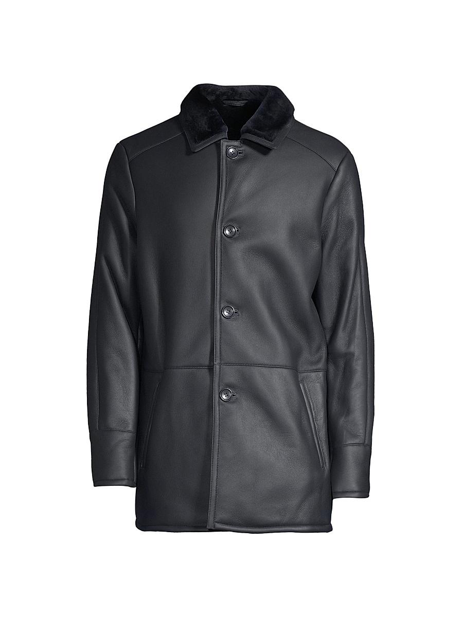 Mens Shearling Lamb Coat Product Image