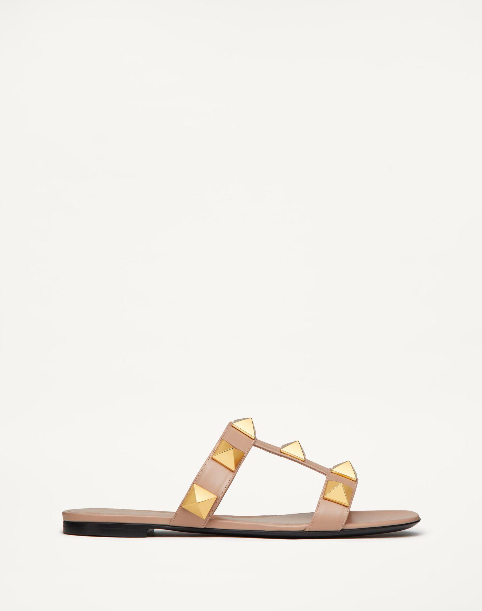 Flat Roman Stud Calfskin Slide Sandal Product Image