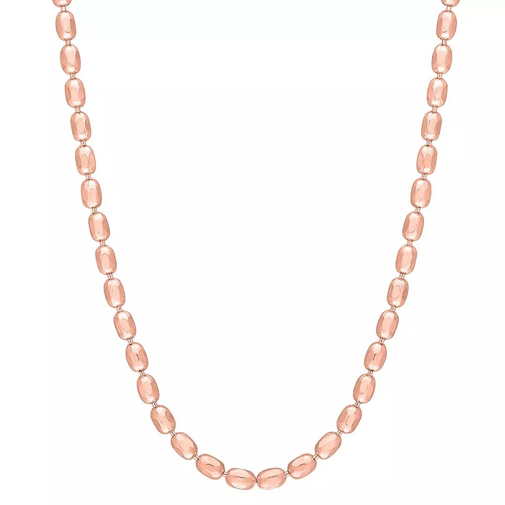 Stella Grace Sterling Silver Oval Ball Chain Necklace, Women's, Size: 16", 18k Pink Plated Product Image