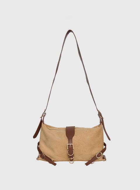 Anatolius Faux Suede Shoulder Bag Brown Product Image