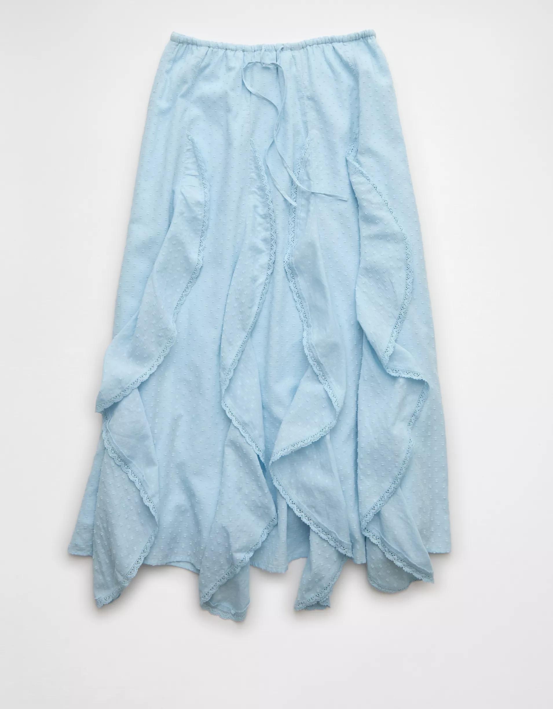 AE High-Waisted Cascade Ruffle Maxi Skirt Product Image