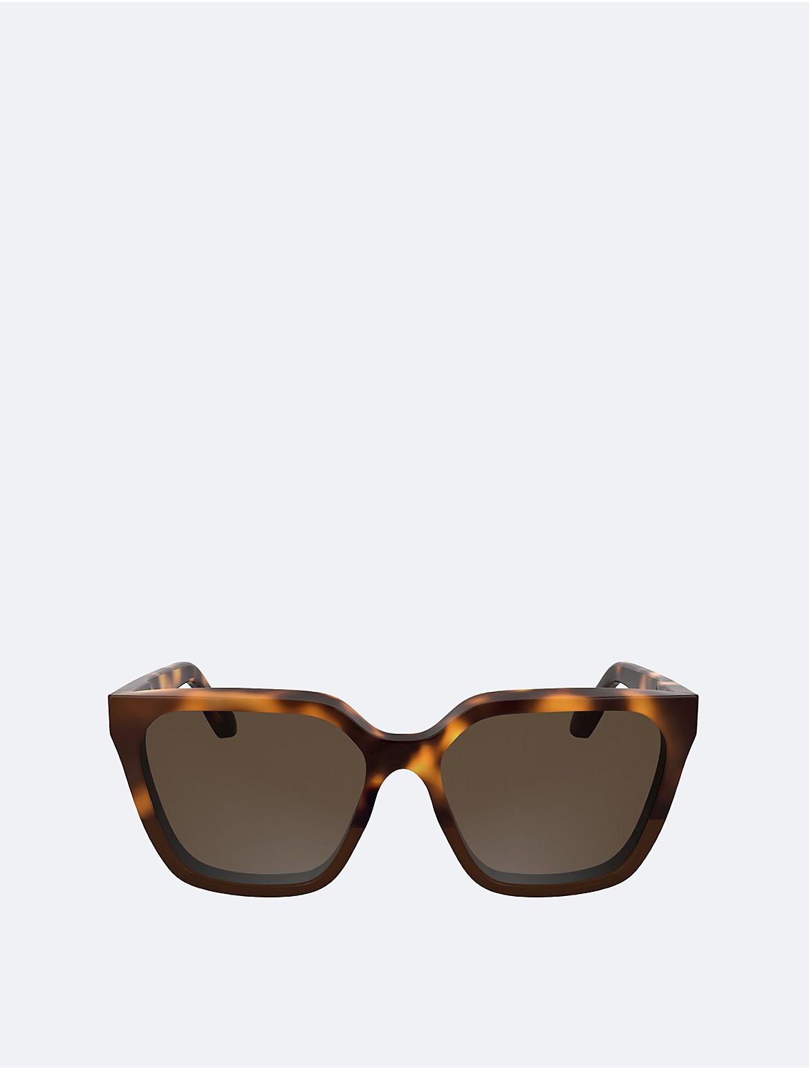 Calvin Klein Womens Acetate Modified Rectangle Sunglasses - Brown Product Image